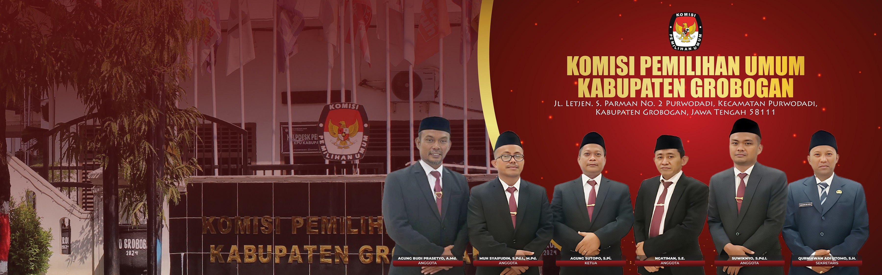 Anggota dan Sekretaris KPU Kabupaten Grobogan